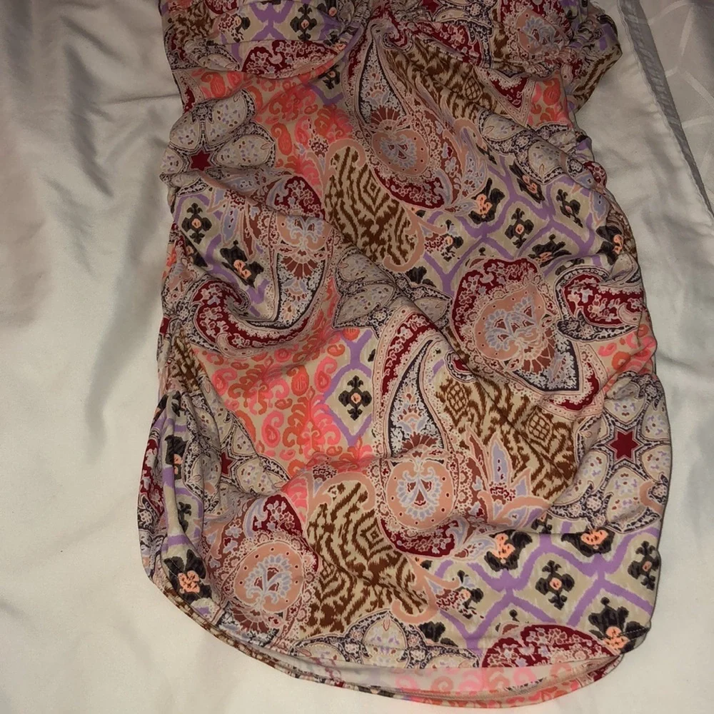 Victoria's Secret Bikini swim suit Colorful print no bottoms long top size 32C​​ - Picture 4 of 10